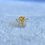 Labret Rosca Interna Titânio Borboleta Zircônias - Imagem 2