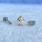 Labret Rosca Interna Titânio Tartaruga Zircônia - Imagem 3