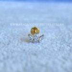 Labret Rosca Interna Titânio Flor de Lótus Zircônias - Imagem 2