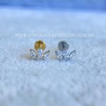 Labret Rosca Interna Titânio Flor de Lótus Zircônias