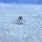 Labret Rosca Interna Titânio Flor de Lótus Zircônias - Imagem 4