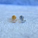 Labret Rosca Interna Titânio Flor De Lotus Zircônias