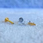 Labret Rosca Interna Titânio Mini Rosa Zircônias - Imagem 3