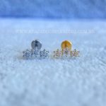 Labret Rosca Interna Titânio Cluster Flores Zircônias