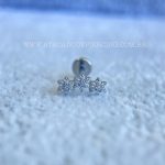 Labret Rosca Interna Titânio Cluster Flores Zircônias - Imagem 4