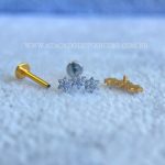 Labret Rosca Interna Titânio Cluster Flores Zircônias - Imagem 3