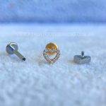 Labret Rosca Interna Titânio Coração Zircônias - Imagem 3