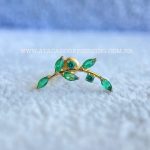 Labret Rosca Interna Titânio Ramo Zircônias Esmeralda - Imagem 2
