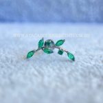 Labret Rosca Interna Titânio Ramo Zircônias Esmeralda - Imagem 4