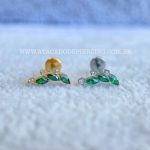 Labret Rosca Interna Titânio Cluster Zircônias Esmeralda