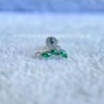 Labret Rosca Interna Titânio Cluster Zircônias Esmeralda - Imagem 4