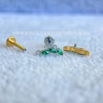 Labret Rosca Interna Titânio Cluster Zircônias Esmeralda - Imagem 3