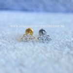 Labret Rosca Interna Titânio Flor Zircônias
