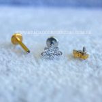 Labret Rosca Interna Titânio Flor Zircônias - Imagem 3