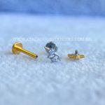 Labret Rosca Interna Titânio Estrelas Zircônias - Imagem 3