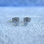 Brinco Titânio Flor Zircônias - Imagem 4