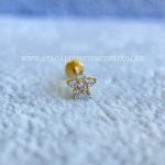 Labret Aço Rosca Interna Flor Zircônias - Imagem 3