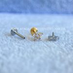 Labret Aço Rosca Interna Flor Zircônias - Imagem 2