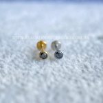 Labret Titânio Push Pin Zircônia Cravejada Onix