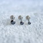 Labret Titânio Push Pin Zircônia Cravejada Onix - Imagem 6