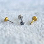 Labret Titânio Push Pin Zircônia Cravejada Onix - Imagem 5
