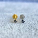 Labret Titânio Push Pin Zircônia Cravejada Onix - Imagem 4