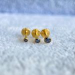 Labret Titânio Push Pin Zircônia Cravejada Onix - Imagem 9
