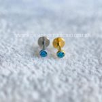 Labret Titânio Push Pin Zircônia Cravejada Azul - Imagem 8