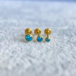 Labret Titânio Push Pin Zircônia Cravejada Azul - Imagem 6