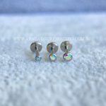 Labret Titânio Push Pin Zircônia Cravejada Aurora Boreal - Imagem 6