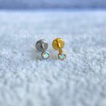 Labret Titânio Push Pin Zircônia Cravejada Aurora Boreal - Imagem 7