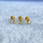 Labret Titânio Push Pin Zircônia Cravejada Aurora Boreal - Imagem 5