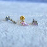 Labret Rosca Interna Titânio Zircônia Rosa - Imagem 5