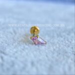 Labret Rosca Interna Titânio Zircônia Rosa - Imagem 2