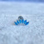 Labret Rosca Interna Titânio Cluster Zircônias Azul - Imagem 5