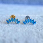 Labret Rosca Interna Titânio Cluster Zircônias Azul