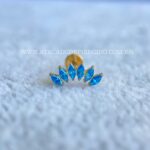 Labret Rosca Interna Titânio Cluster Zircônias Azul - Imagem 2