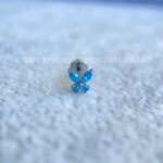 Labret Rosca Interna Titânio Borboleta Zircônias Azul - Imagem 2