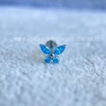 Labret Rosca Interna Titânio Borboleta Zircônias Azul - Imagem 5