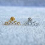 Labret Aço Rosca Interna Cluster Zircônias