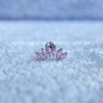 Labret Rosca Interna Titânio Cluster Zircônias Rosa - Imagem 3