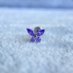 Labret Rosca Interna Titânio Borboleta Zircônias Lilás - Imagem 4