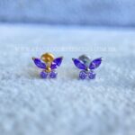 Labret Rosca Interna Titânio Borboleta Zircônias Lilás