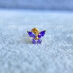 Labret Rosca Interna Titânio Borboleta Zircônias Lilás - Imagem 2