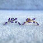 Labret Rosca Interna Titânio Ramo Zircônias Lilás