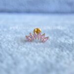 Labret Rosca Interna Titânio Cluster Zircônias Rosa - Imagem 2