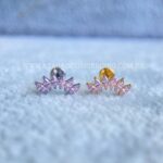 Labret Rosca Interna Titânio Cluster Zircônias Rosa - Imagem 5