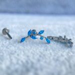 Labret Rosca Interna Titânio Ramo Zircônias Azul - Imagem 4