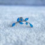 Labret Rosca Interna Titânio Ramo Zircônias Azul