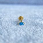 Labret Rosca Interna Titânio Zircônia Azul - Imagem 2